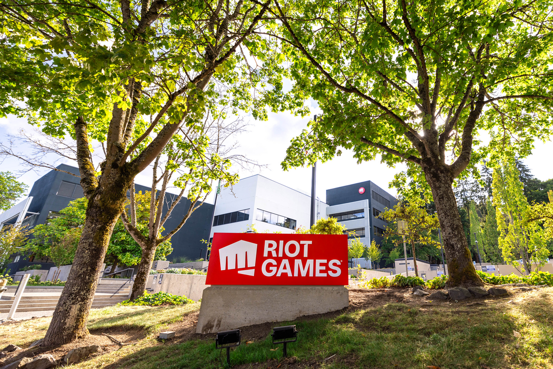 Out front of Riot's new home on Mercer Island