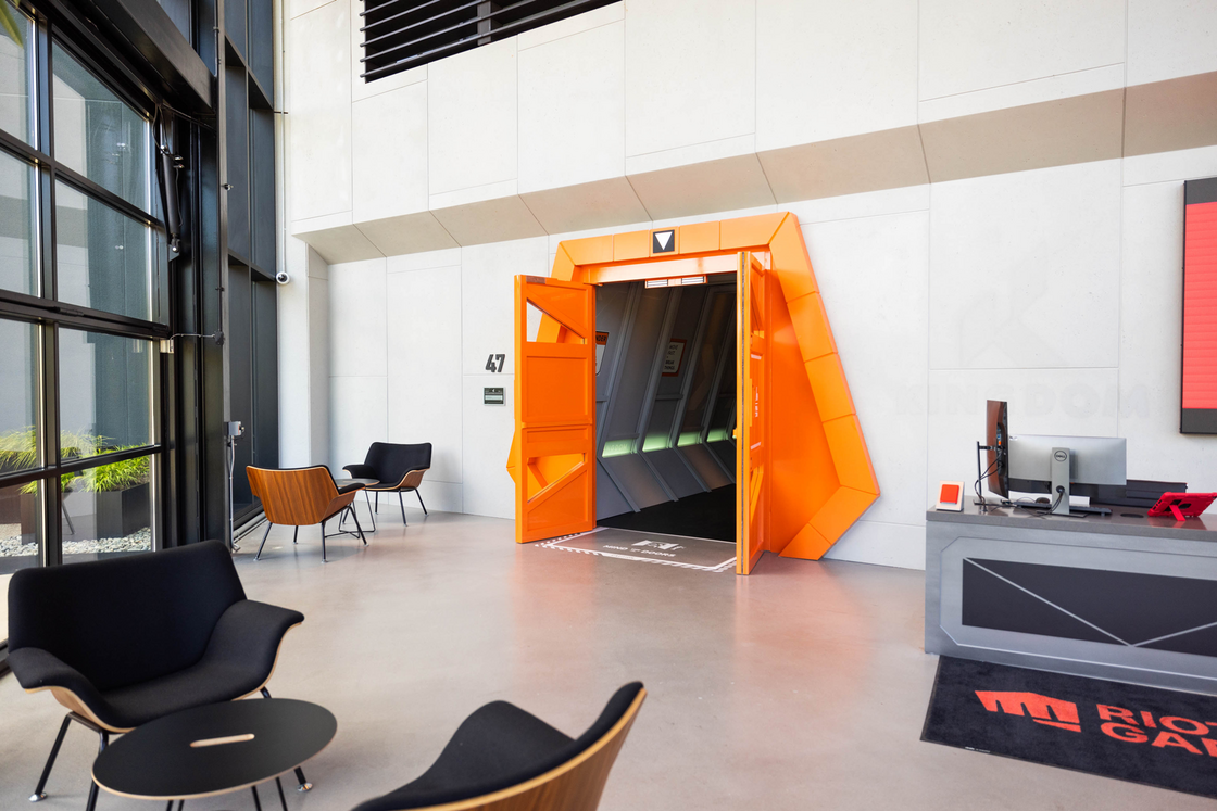 The lobby of the building modeled after an abandoned Radianite lab