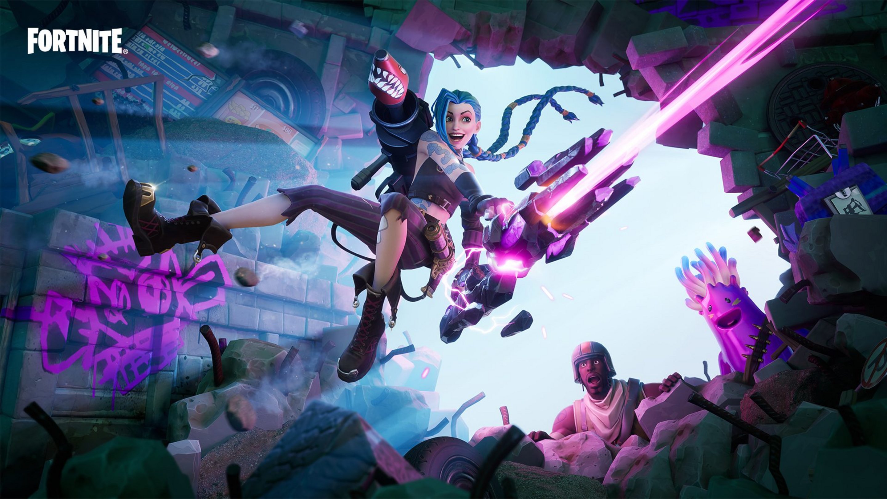 Fortnite comemora Arcane com a chegada da Jinx | Riot Games